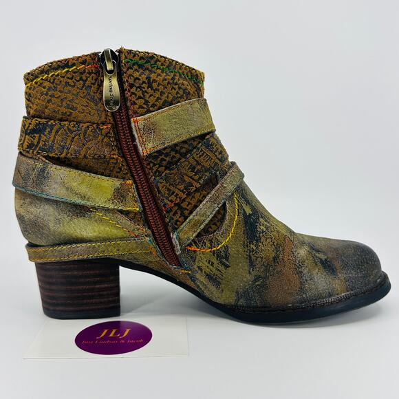 Spring Step L'Artiste Women's Shazzam Ankle Booties Camel Size 37 EU/ 6.5-7 US - Picture 6 of 11